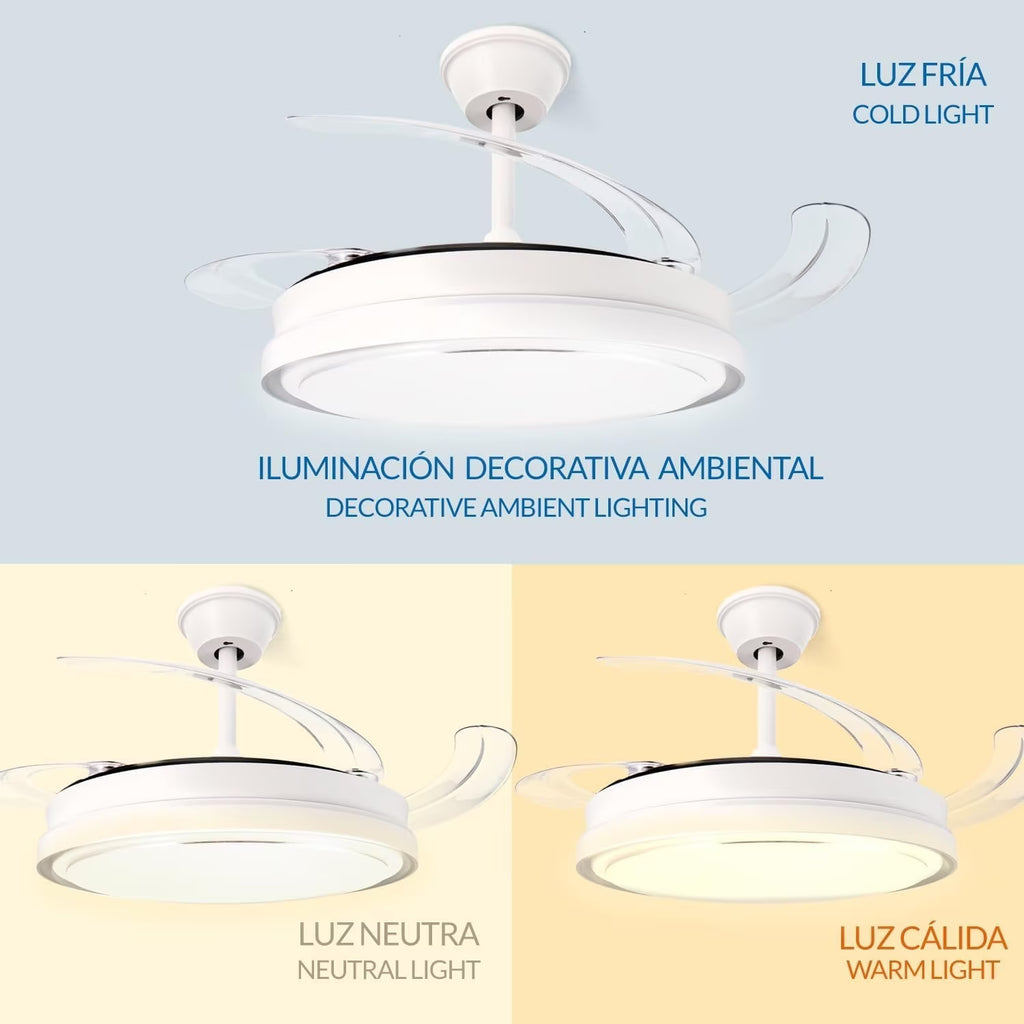Ventilador de Techo Invisible LED con Mando a Distancia (6 Velocidades)