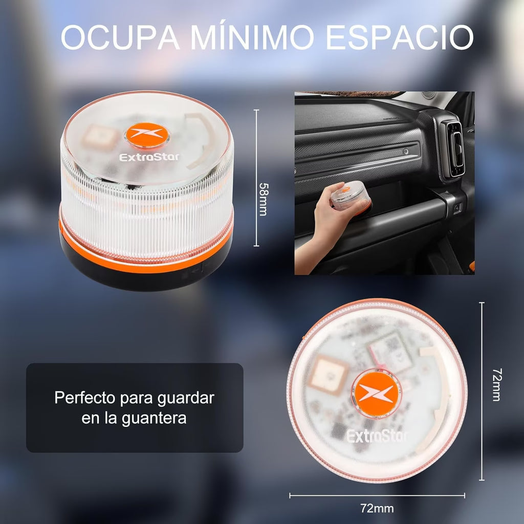 Baliza V16 Conectada Homologada por la DGT | Datos Incluidos hasta 2038, Luz Obligatoria de Emergencia 2026, Base Magnética e IP54