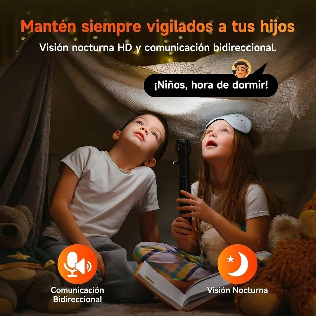 Cámara de seguridad inteligente 3 MP 2K, monitor para bebés y cámara para mascotas, visión nocturna a color, detección de movimiento, instalación fácil, almacenamiento en la nube o tarjeta SD.