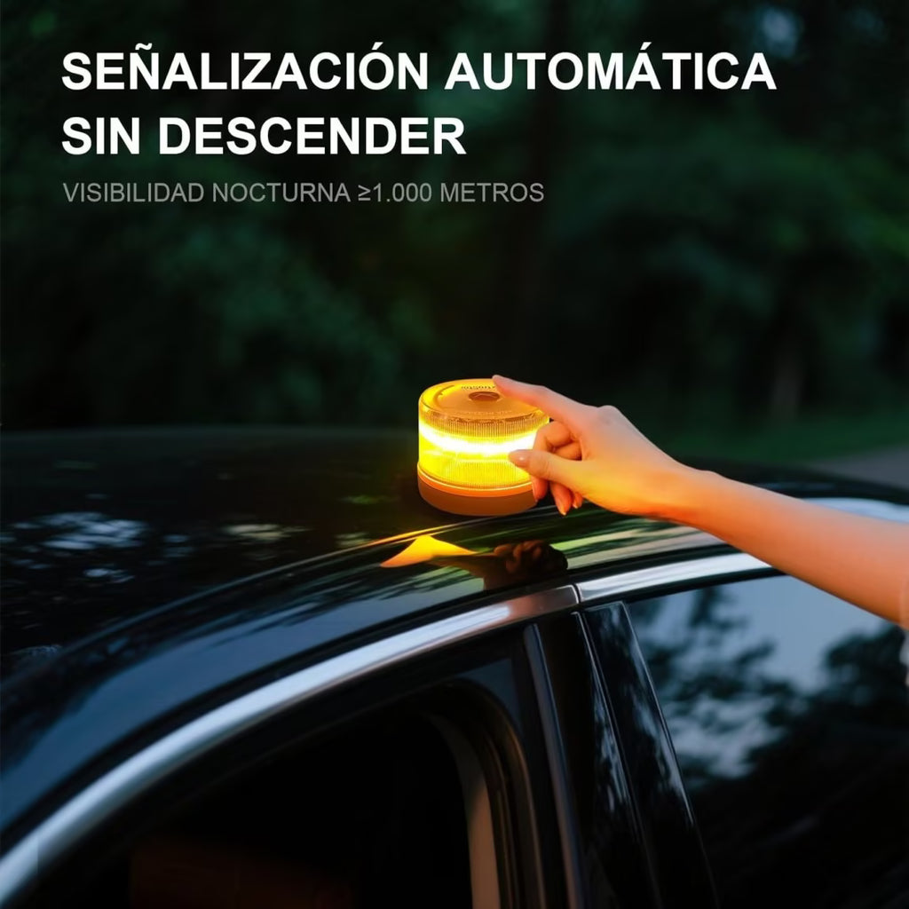 Baliza V16 Conectada Homologada por la DGT | Datos Incluidos hasta 2038, Luz Obligatoria de Emergencia 2026, Base Magnética e IP54