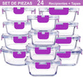 Set de 12 Tápers de Cristal Premium | Aptos para Horno y Microondas