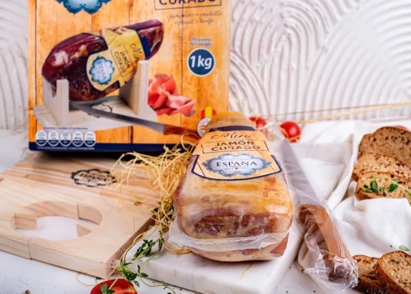 Kit Mini Jamón Curado Selección + Jamonero y Cuchillo