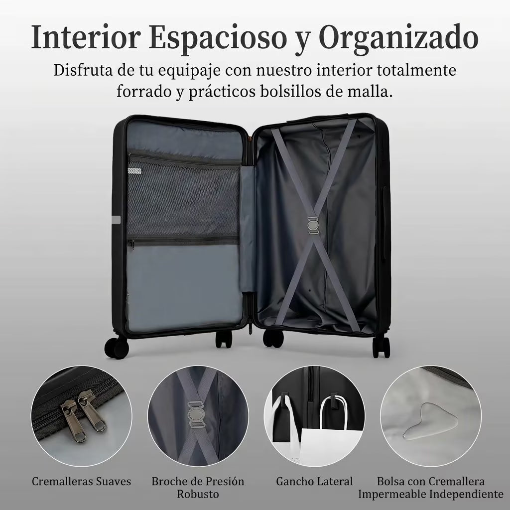 Set de 4 maletas expandibles AAIVV, juego de maletas de viaje de ABS con ruedas dobles giratorias, cerradura TSA, carcasa rígida resistente, tamaños 13/20/26/28 pulgadas, ideal como regalo para la vuelta al cole.